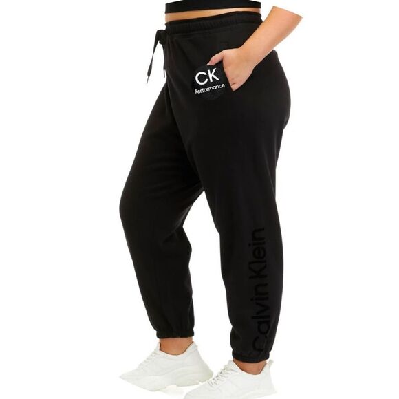 NWT Calvin Klein CK Performance 3X Slim Fit Elastic Cuff Jogger Black Sweatpants - Picture 1 of 11